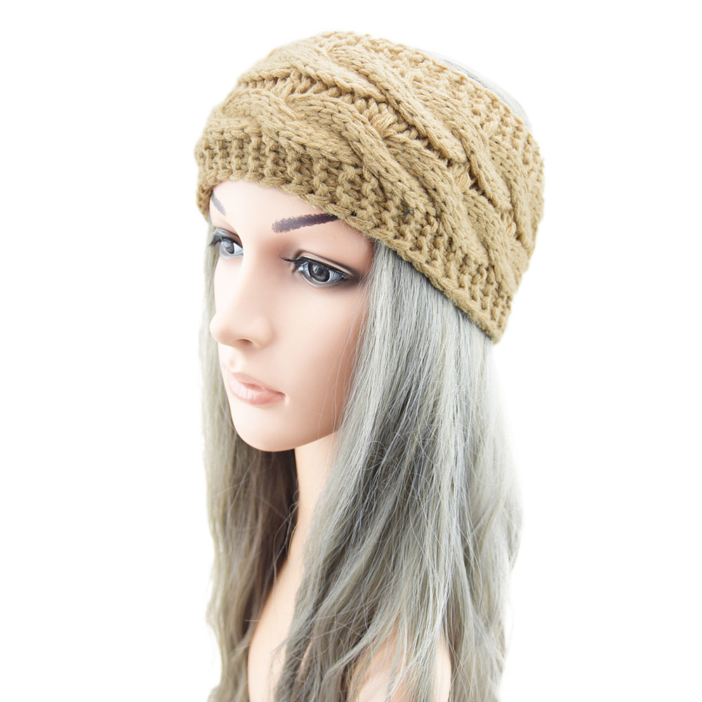 Bande de cheveux tricotées européenne et américaine plus Velvet Laine Couleur Dot Fil Bandeau Variegate
