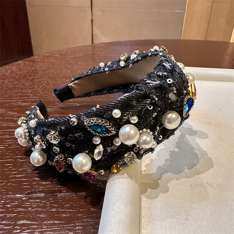 Denim Peraded Strass Baroque Robbery Special-interest Design Hairpin