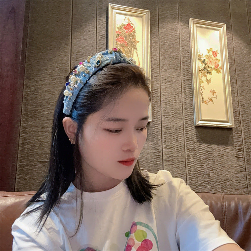 Denim Peraded Strass Baroque Robbery Special-interest Design Hairpin