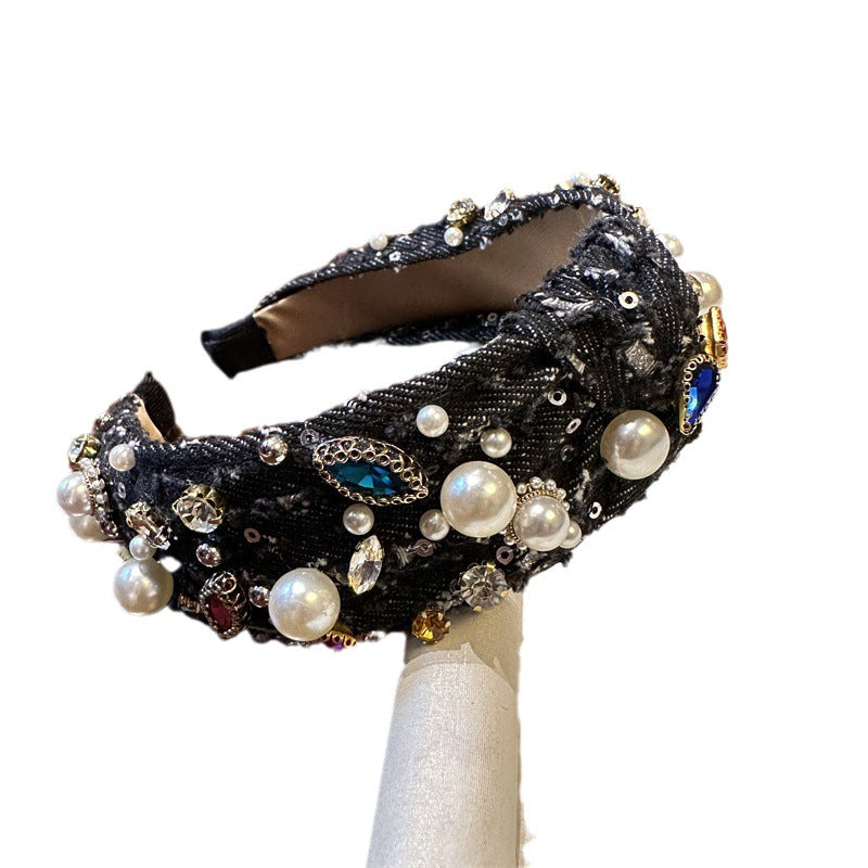 Denim Peraded Strass Baroque Robbery Special-interest Design Hairpin
