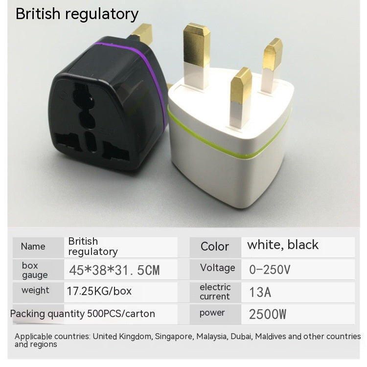 Pure Copper British Standard Conversion Plug Adaptateur d'alimentation BS