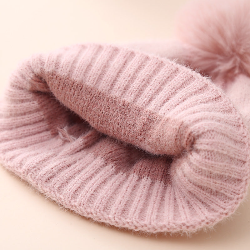 Chapeau de bébé Double couche Coeur Jacquard épais