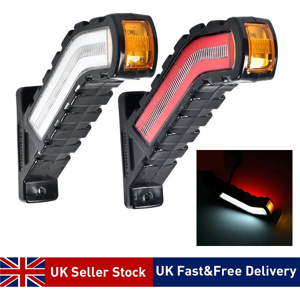 2X 30 LED Side Outline Stalk Marker Trailer Truck Light 12v 24v Amber Red White.