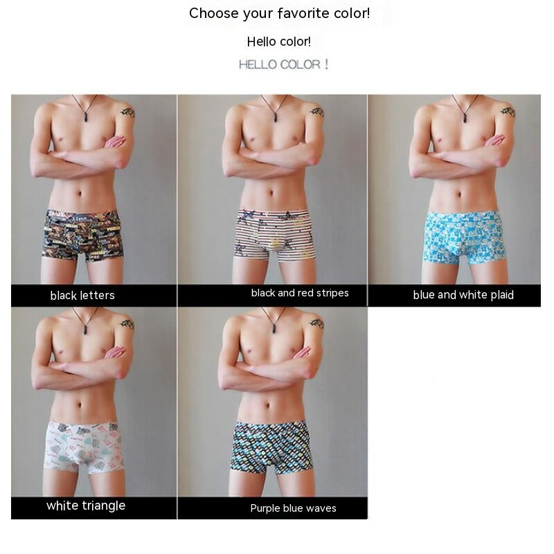 Sous-vêtements en soie glacée Imprimés Convex Design Coton Stall Sous-vêtements pour hommes