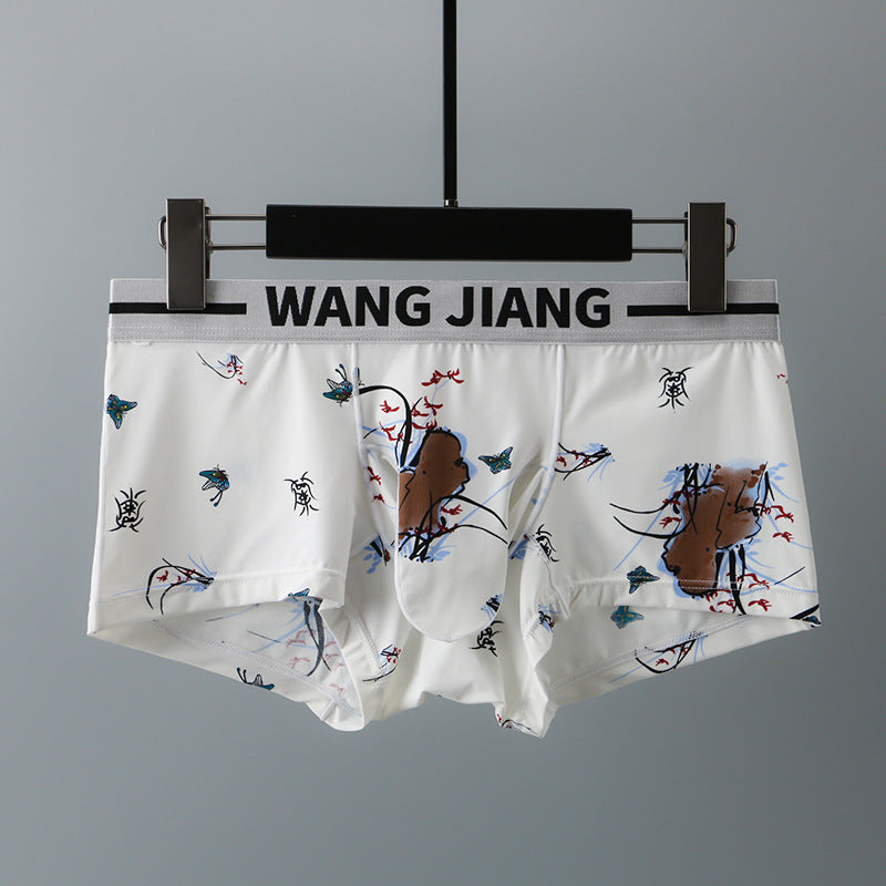 Sous-vêtements de style tendance pour hommes en soie de glace