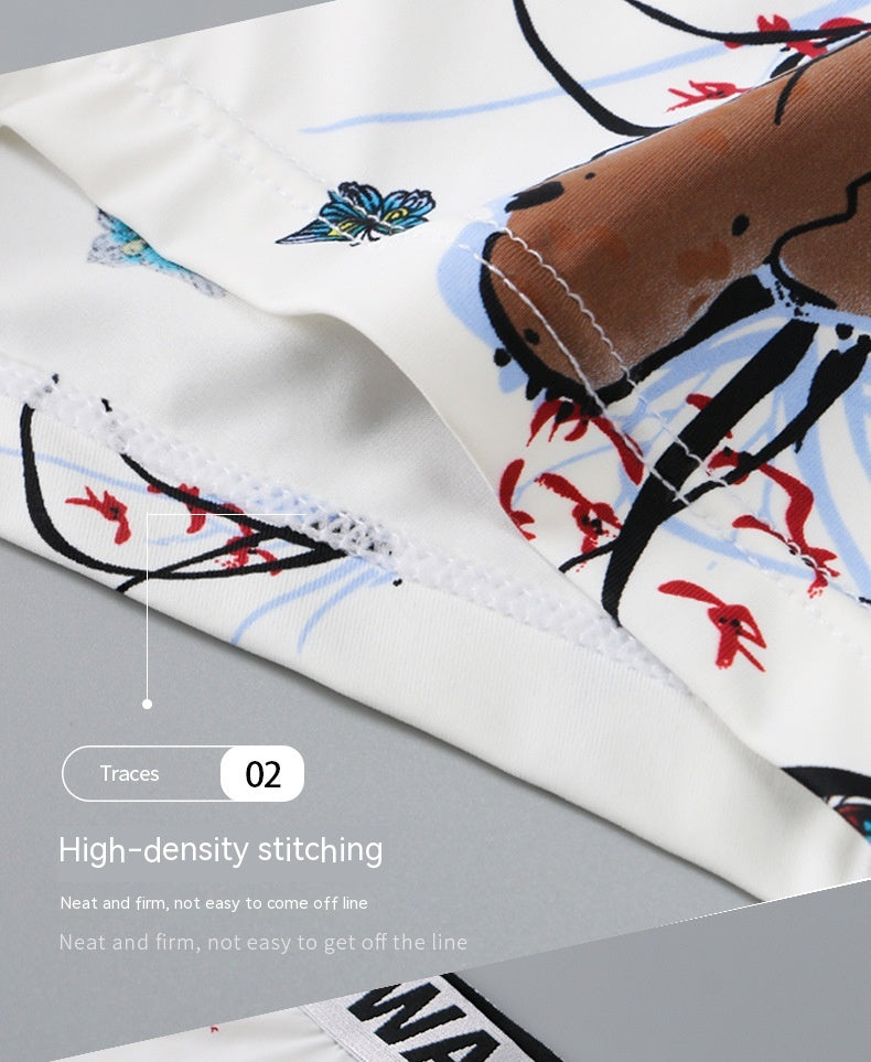 Sous-vêtements de style tendance pour hommes en soie de glace