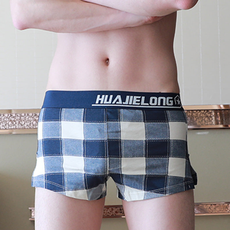 Sous-vêtements pour hommes Mid-waist Four-corner Boxer Sous-vêtements Respirant Coton Plus Taille
