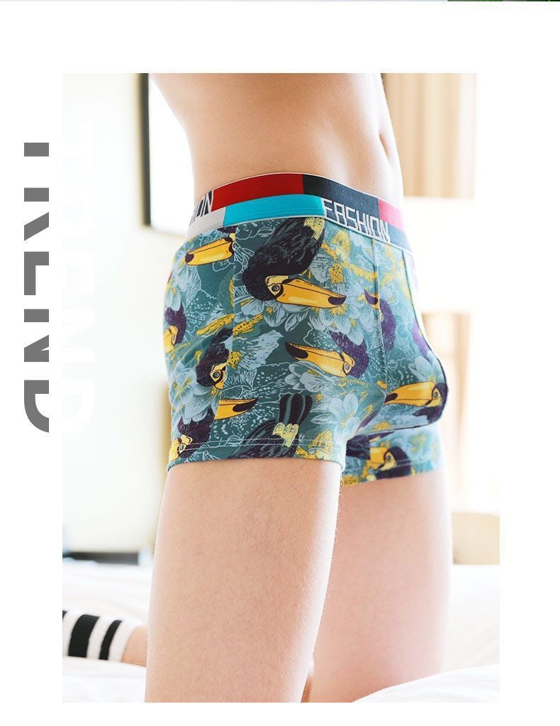 Boxers tendance et confortable en coton de dessin animé homme imprimé