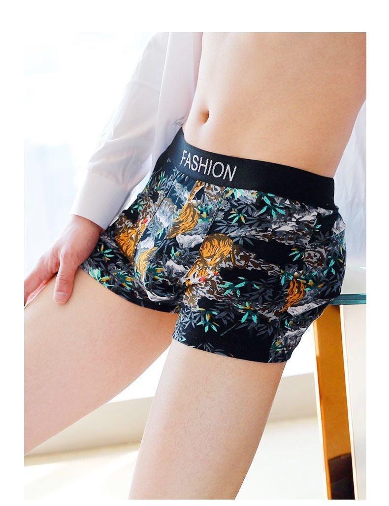 Boxers tendance et confortable en coton de dessin animé homme imprimé