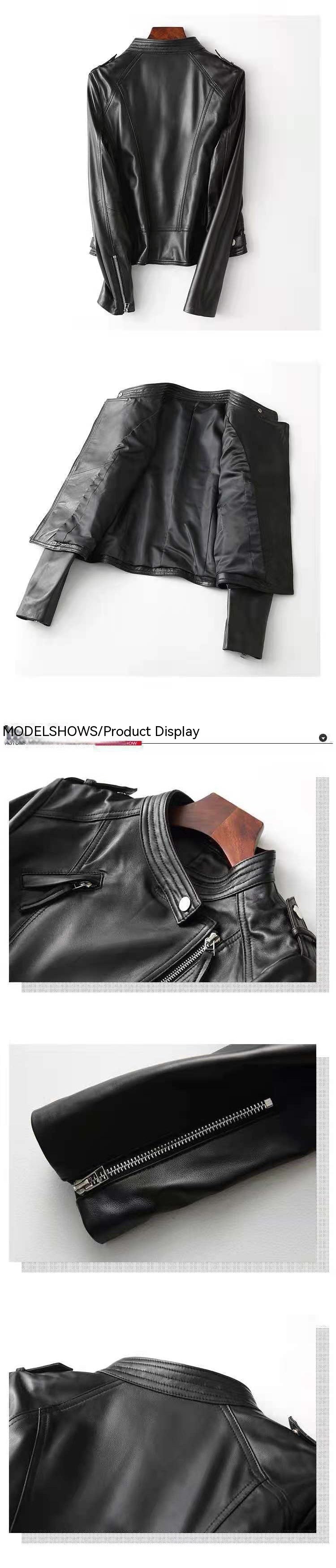 Petite veste de moto en peau de mouton