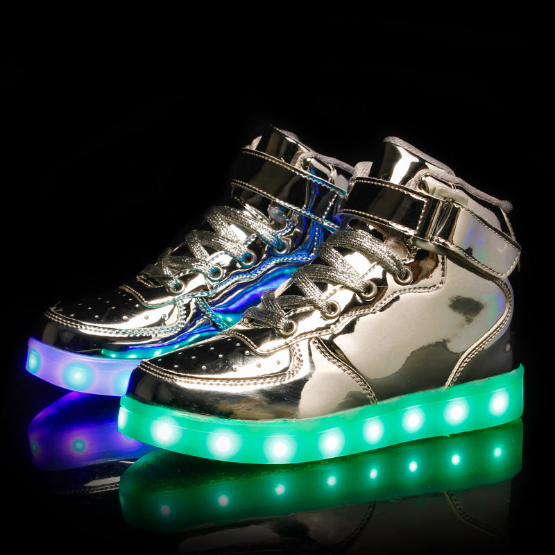 Chaussures Lumineuses en Velcro Casual High-top