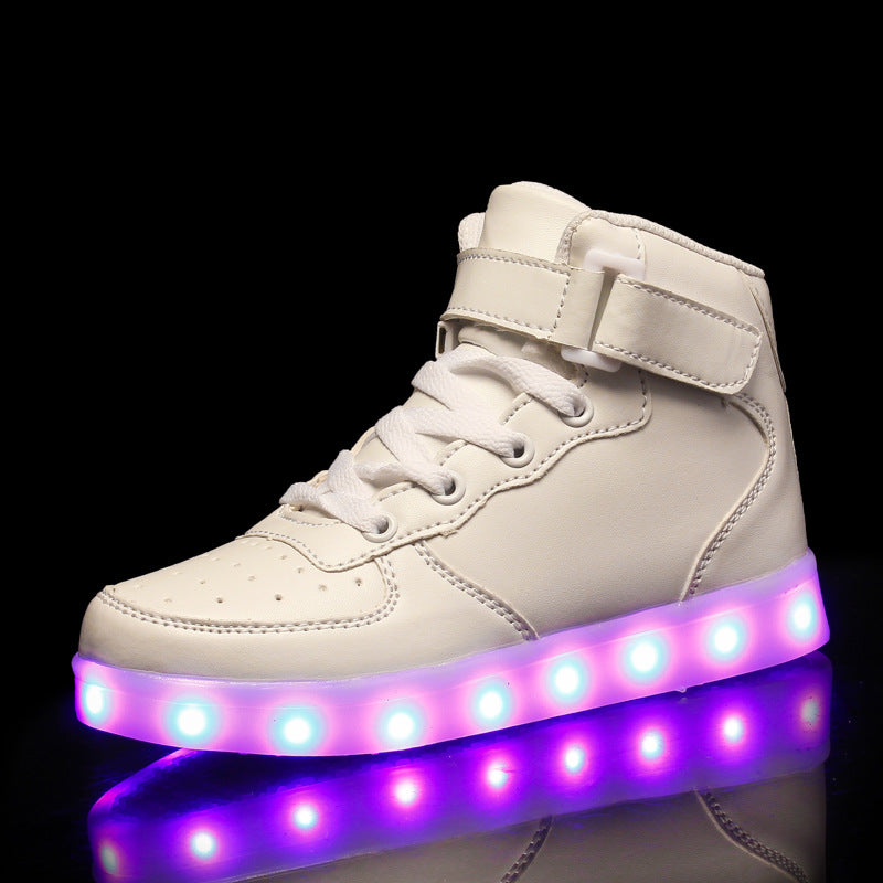 Chaussures Lumineuses en Velcro Casual High-top