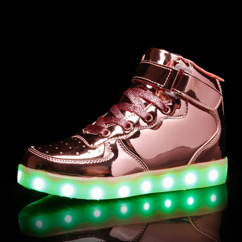 Chaussures Lumineuses en Velcro Casual High-top