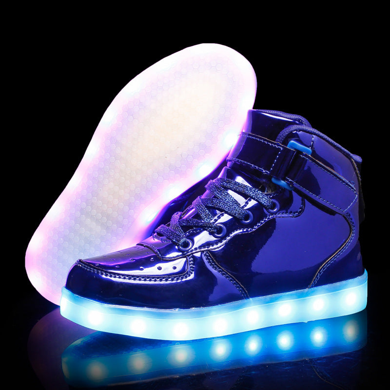 Chaussures Lumineuses en Velcro Casual High-top