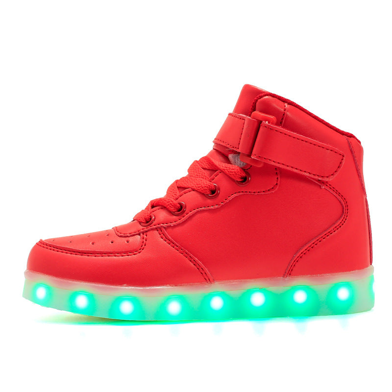 Chaussures Lumineuses en Velcro Casual High-top