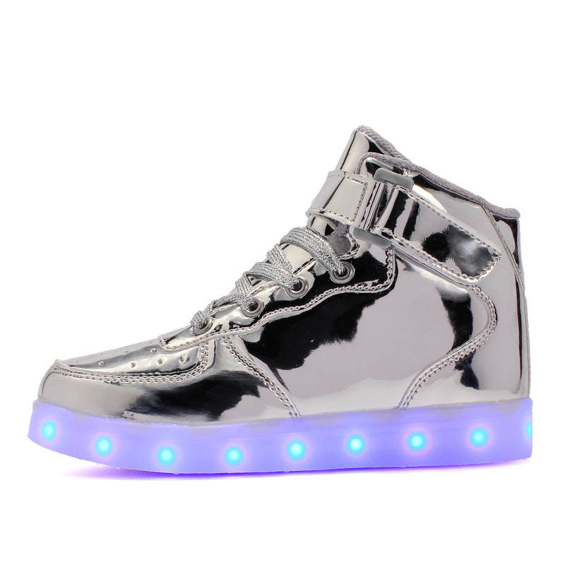 Chaussures Lumineuses en Velcro Casual High-top