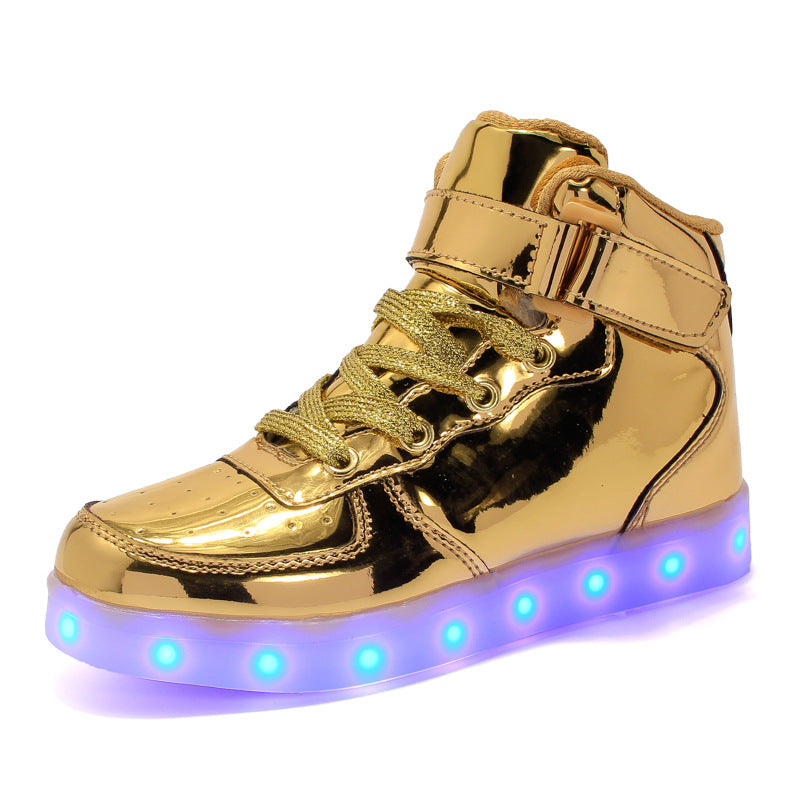 Chaussures Lumineuses en Velcro Casual High-top