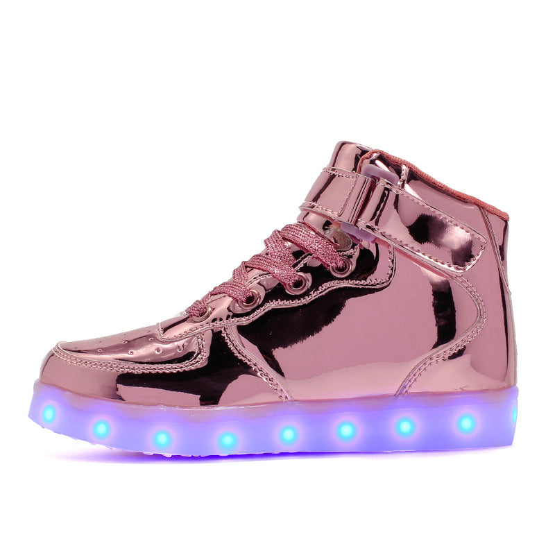 Chaussures Lumineuses en Velcro Casual High-top