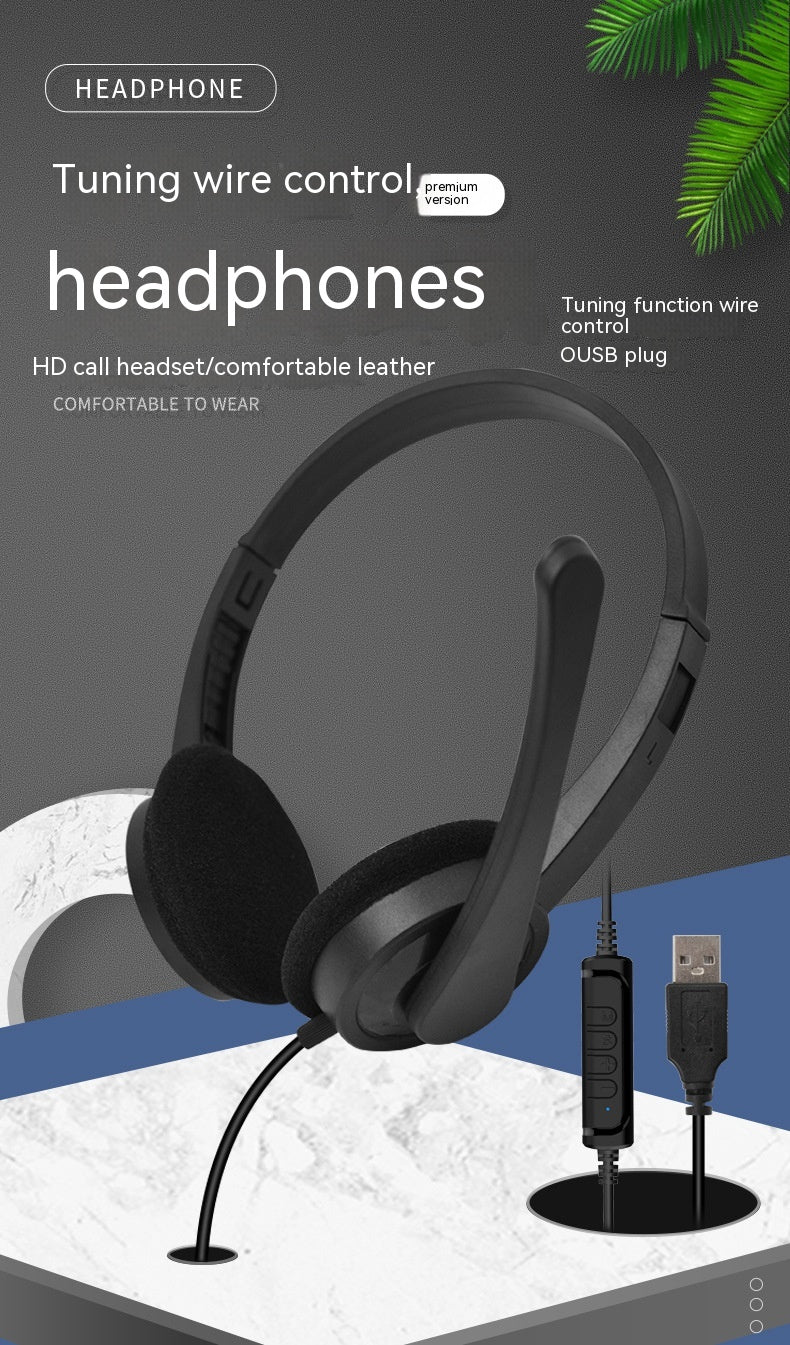 En stock Ordinateur USB E-sports Service téléphonique Service à la clientèle Casque de jeu Wired Music