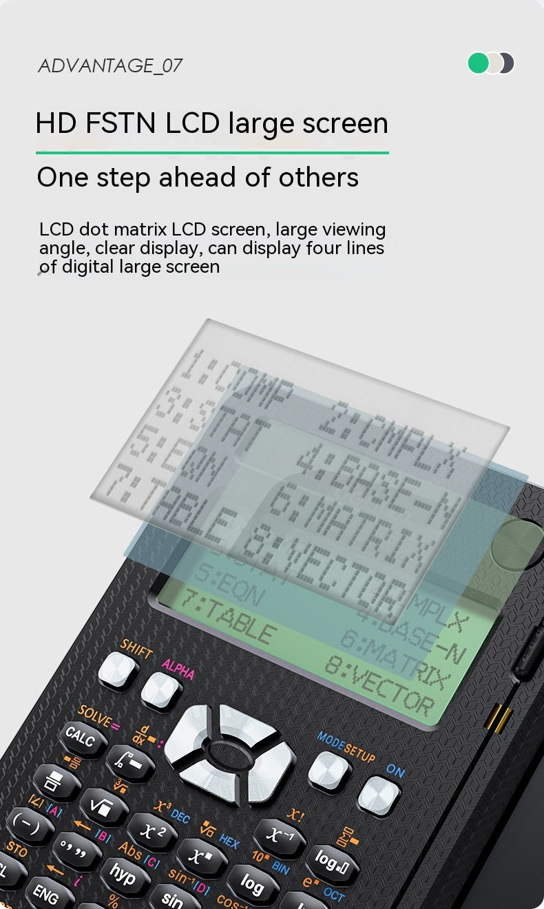2 En 1 Calculatrices scientifiques pliables Calculatrice de la fonction d'apprentissage de tablette d'écriture Fol