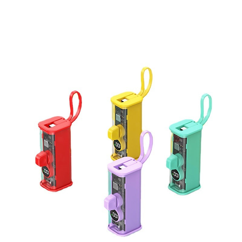 Vent industriel avec câble Transparent Capsules Power Bank Super Fast Charge Mobile Puissance