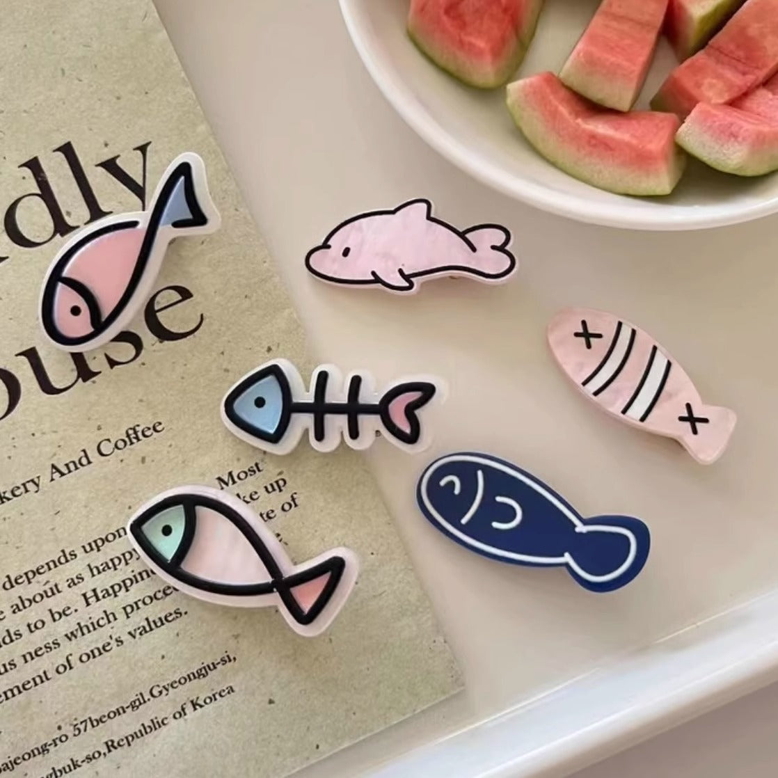 Mignon Barrettes de poisson Fishbone Hairpin Girl Bang Clip cheveux cassés