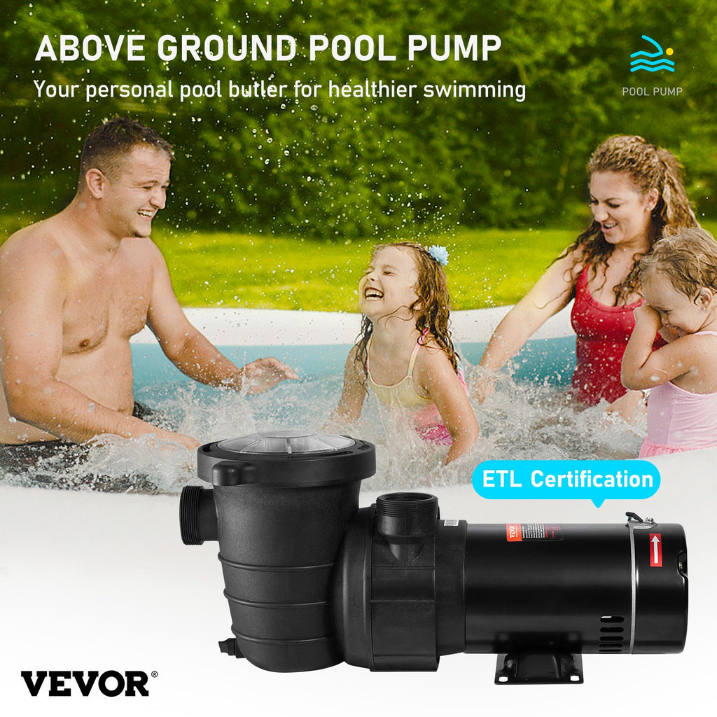 VEVOR PiscinePompe 1.5HP 115V 1100W