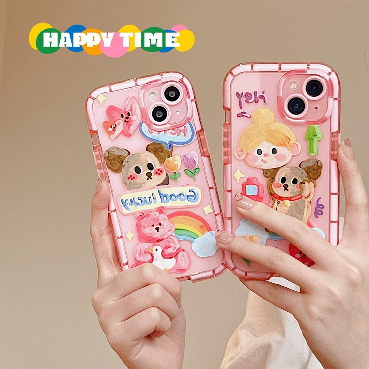 Coffret téléphonique mignon peinture à l'huile pour chien