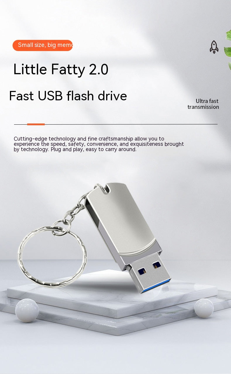 Disque USB 16g Petit gras Rotation métallique haute vitesse