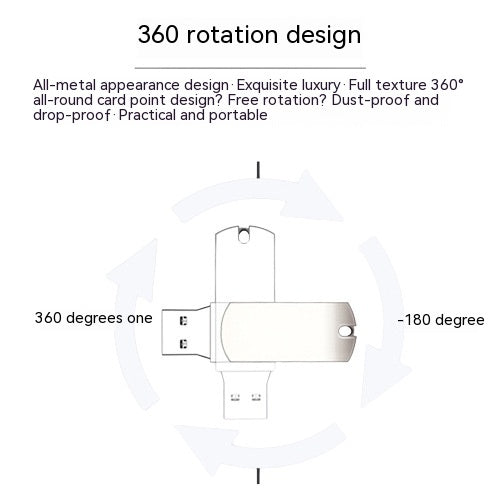 Disque USB 16g Petit gras Rotation métallique haute vitesse