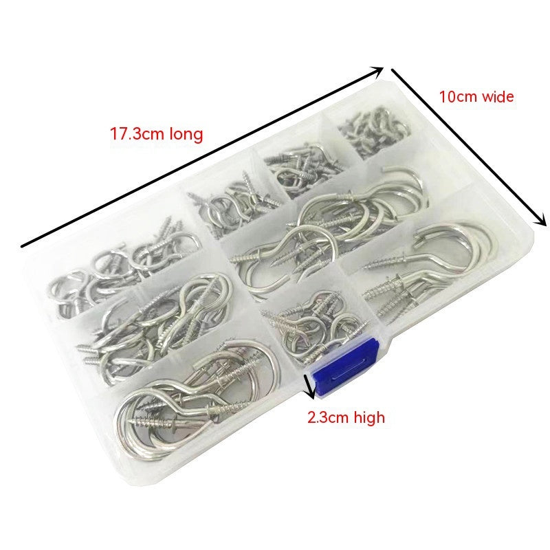 Crochets de coupe en boîte 7 Spécifications 120pcs Crochet de plafond en argent noir