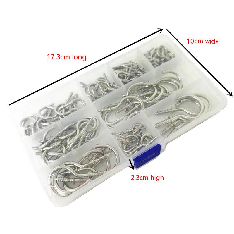 Crochets de coupe en boîte 7 Spécifications 120pcs Crochet de plafond en argent noir