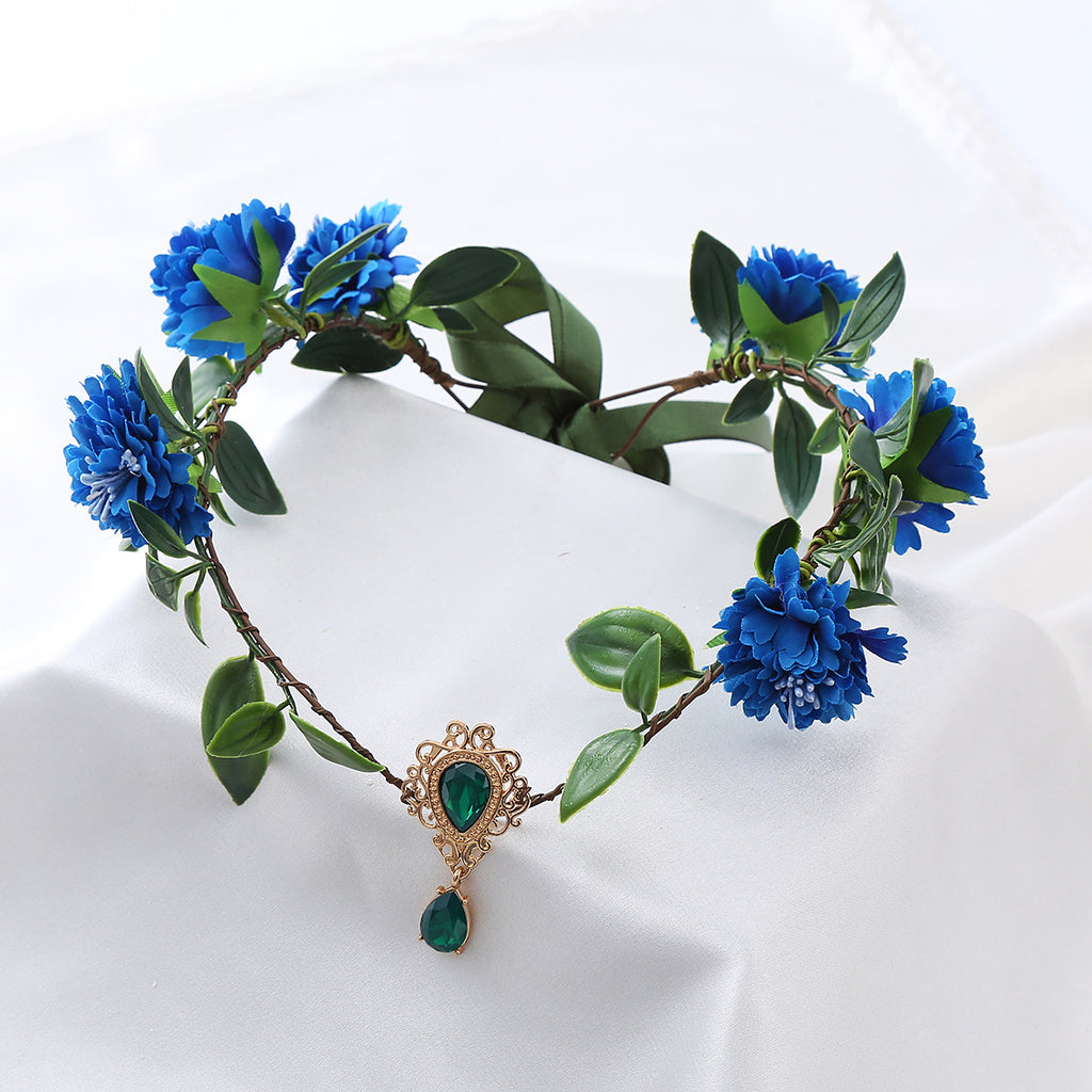 Fleurs artificielles Mori Style de la feuille verte Coiffure féminine