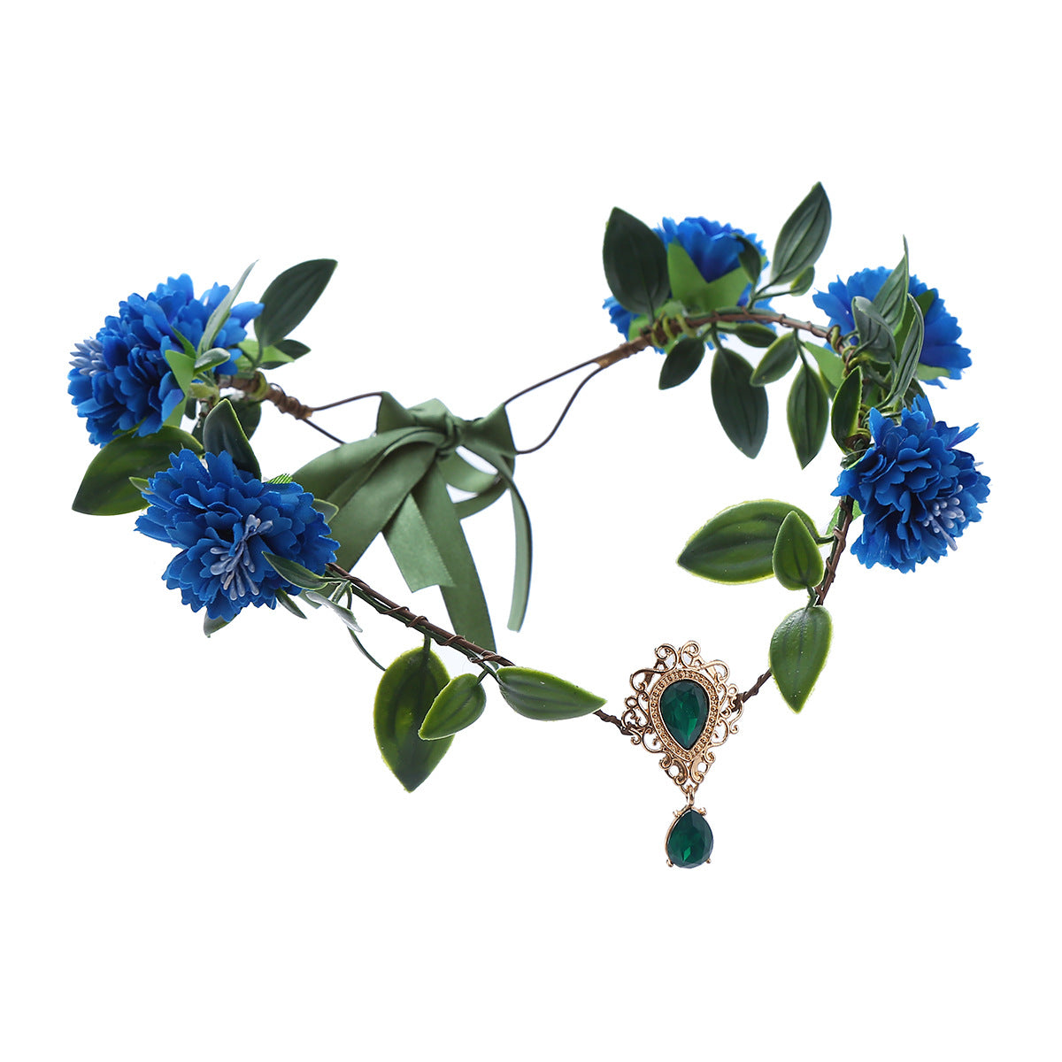Fleurs artificielles Mori Style de la feuille verte Coiffure féminine