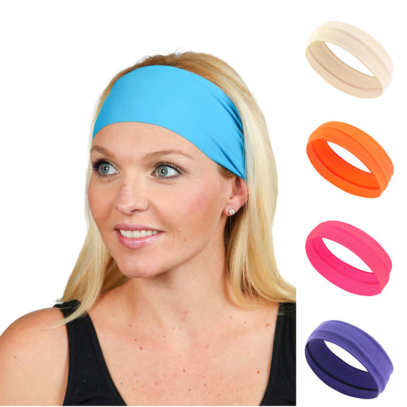 Bande de cheveux de yoga Plain Sport pour femmes Bande de cheveux élastique et absorbante de la sueur