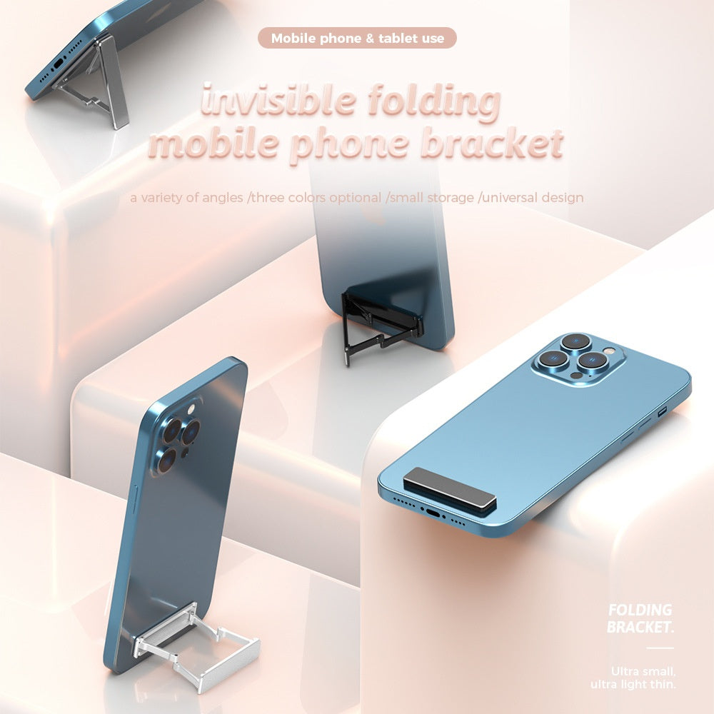 Support de téléphone mobile en alliage d'aluminium pliable et portable Sticker arrière Mini