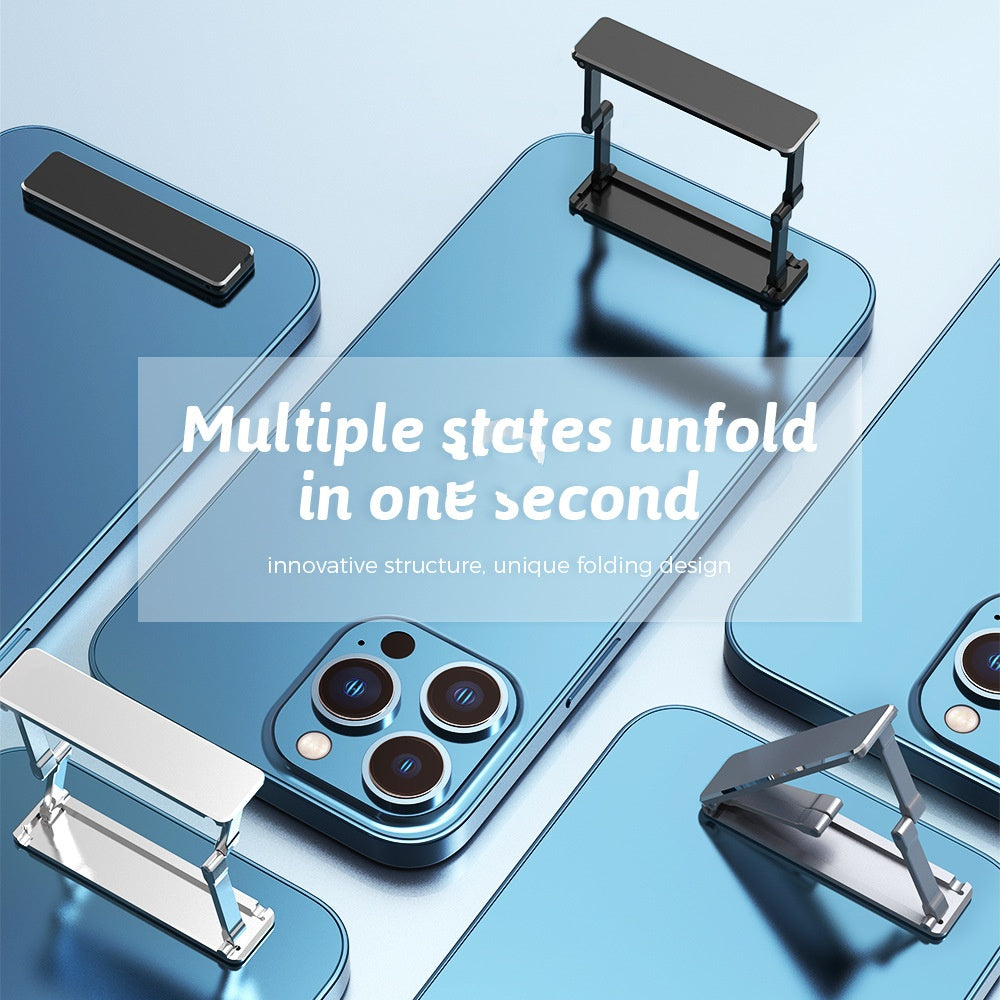 Support de téléphone mobile en alliage d'aluminium pliable et portable Sticker arrière Mini