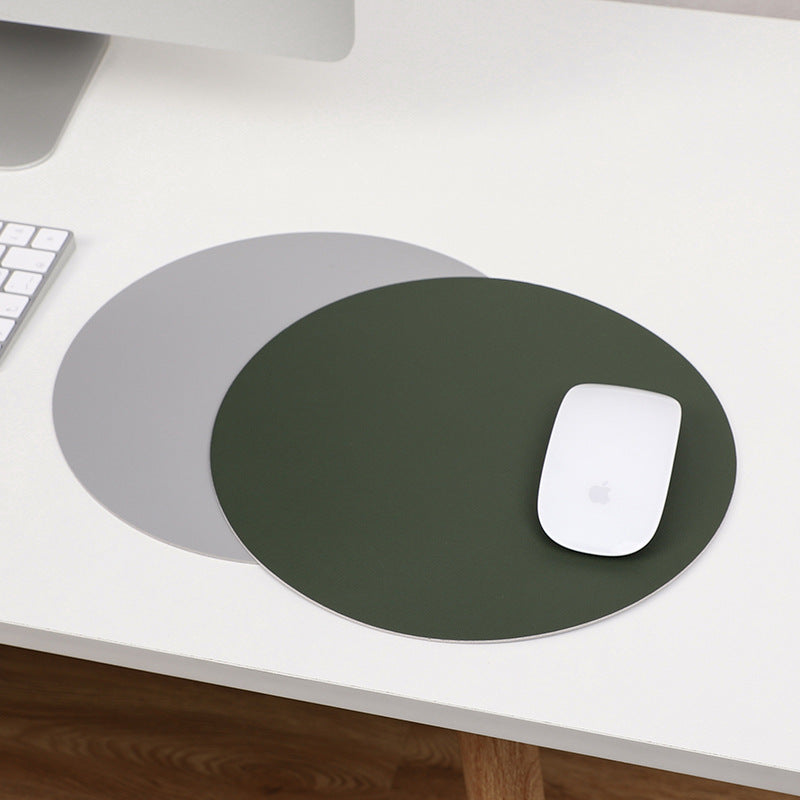 Solid Couleur Double face ronde Mouse Pad Bureau jeu anti-dérapant