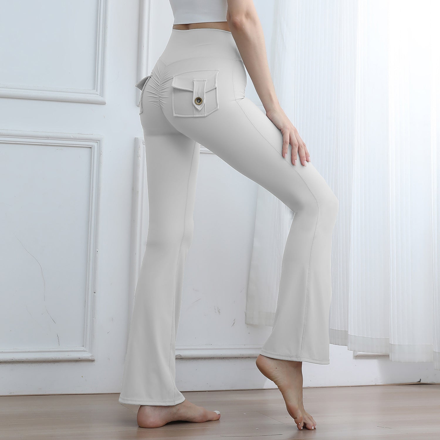 Pantalon de yoga à haute capacité de poche de pêche pour les femmes pour l'automne Et l'hiver