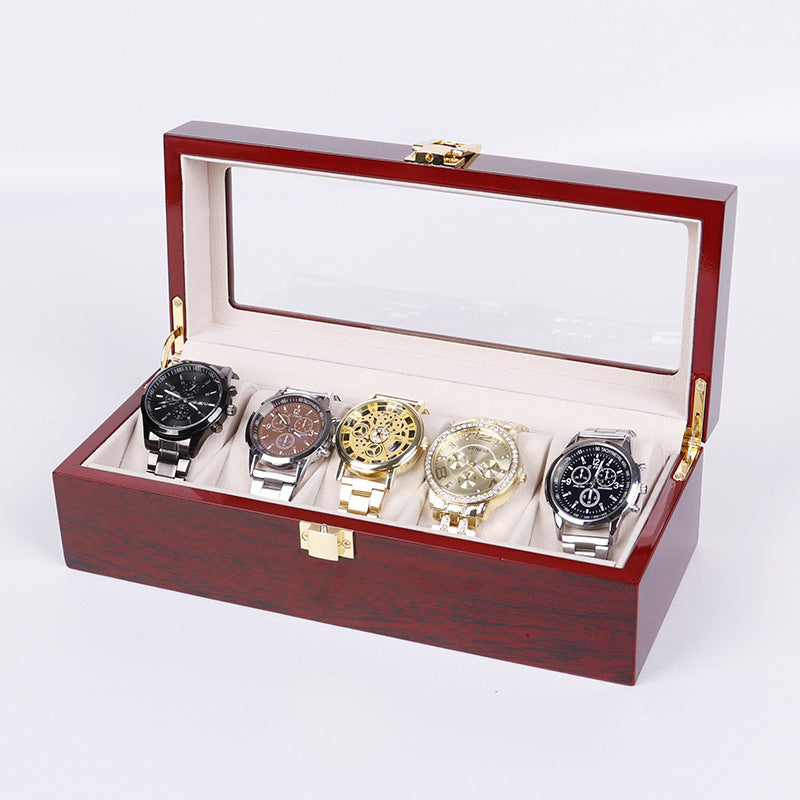 Montres de peinture au four Vernis Montres Display Boîte en bois