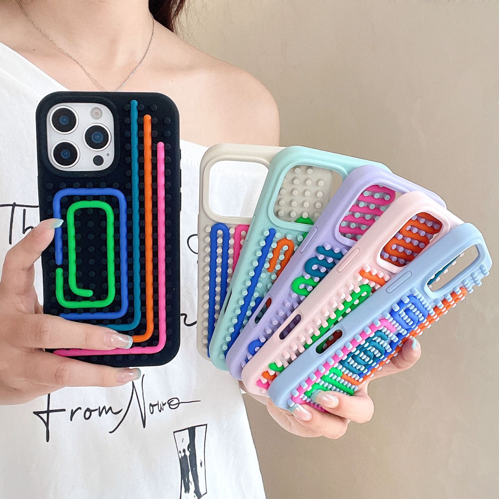 Bandes de couleur Silicone boîtier de téléphone résistant à la chute