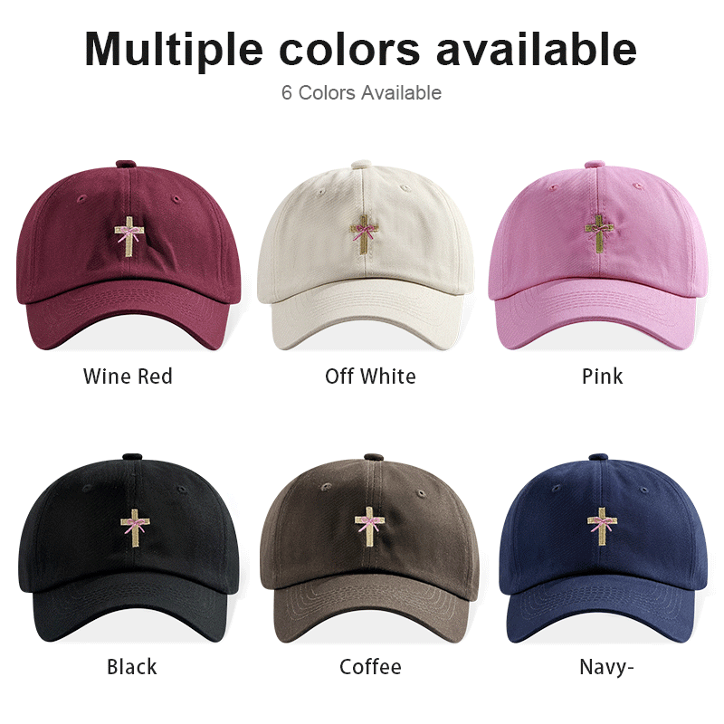 Religieux Christian Cross Bow Broderie Vintage Casual Unisexe Baseball Chapeau de papa