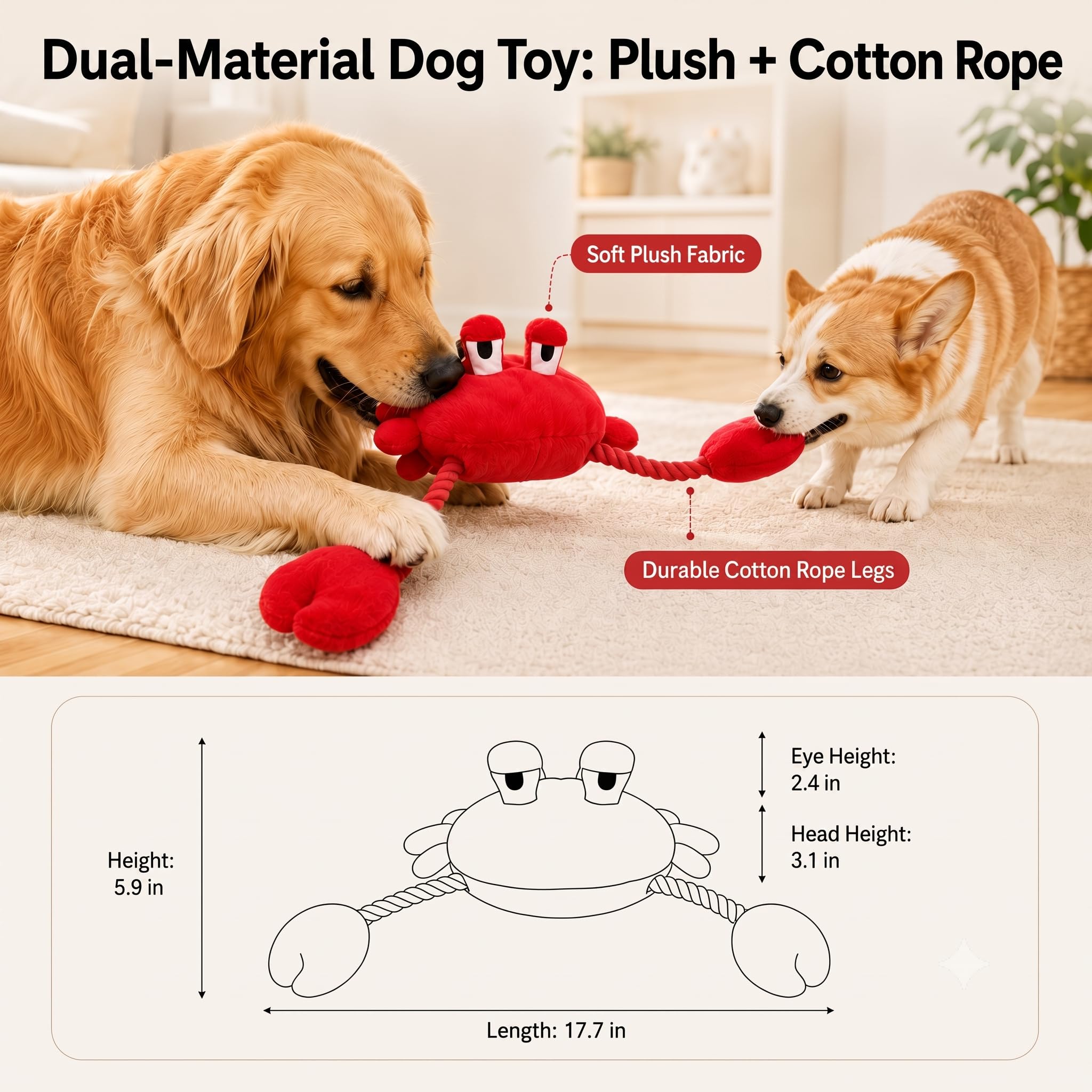 Jouet en peluche de chien squeaky