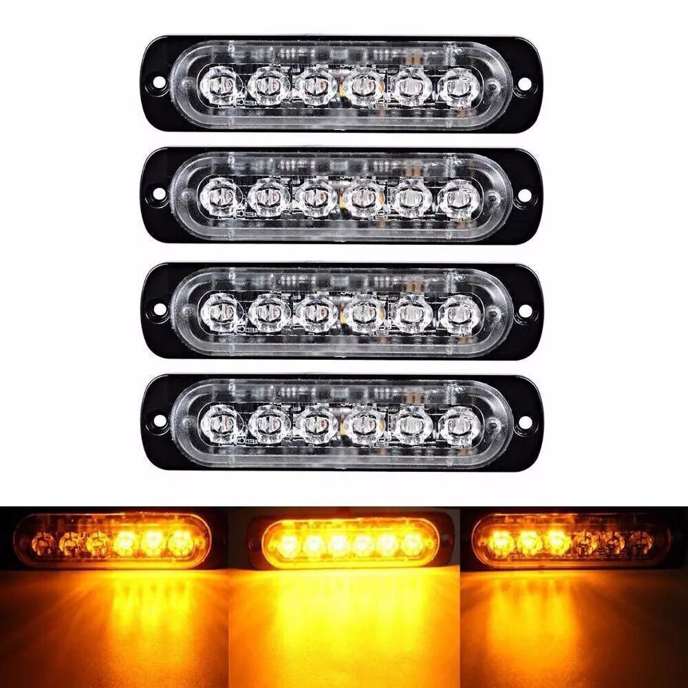 4X12V 24V 6 LED Strobe Flashing récupération Lightbar Camion lumières Nouveau