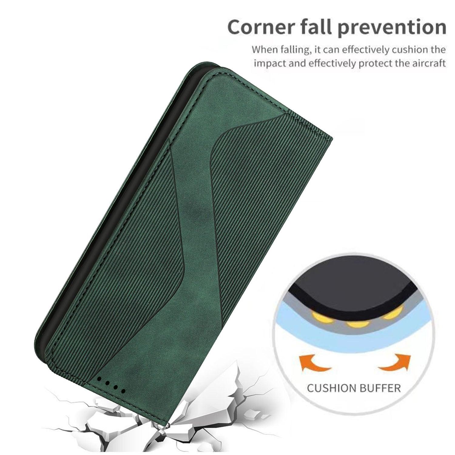 Étui en cuir pour téléphone portable à trois emplacements à aspiration magnétique forte