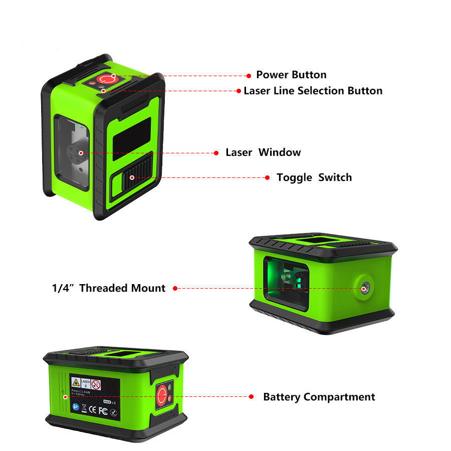Mini laser infrarouge portable Horizontal lumière verte
