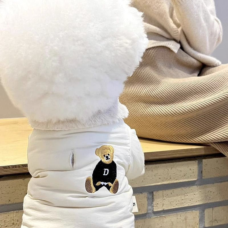 Veste chaude épaisse de traction petit chien d'automne et d'hiver chat vêtements de chat