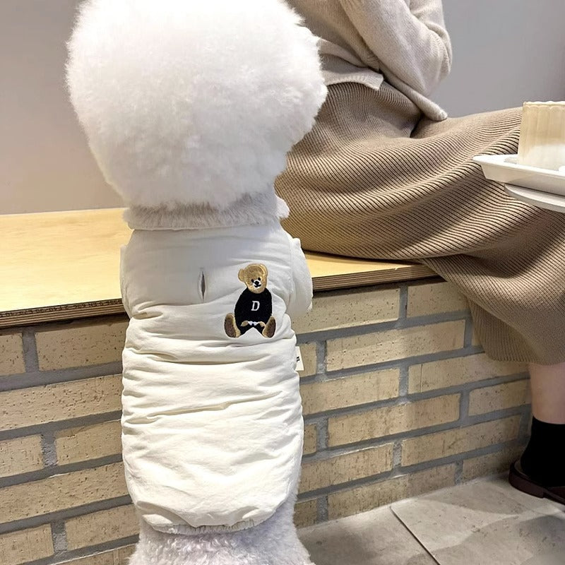 Veste chaude épaisse de traction petit chien d'automne et d'hiver chat vêtements de chat