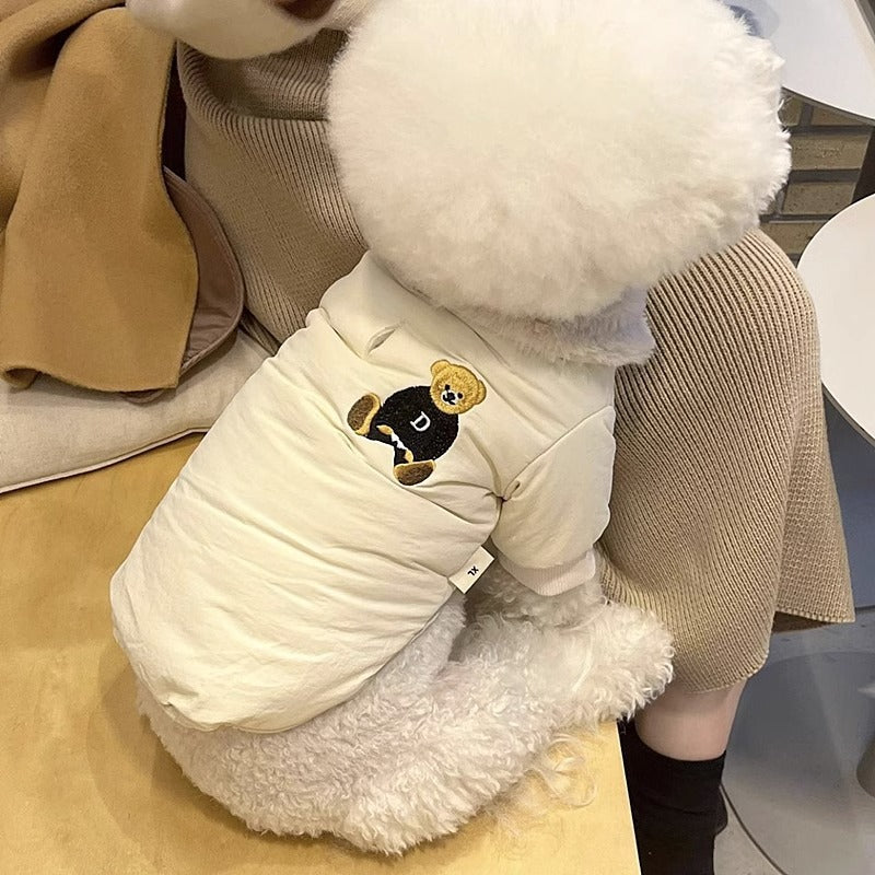Veste chaude épaisse de traction petit chien d'automne et d'hiver chat vêtements de chat