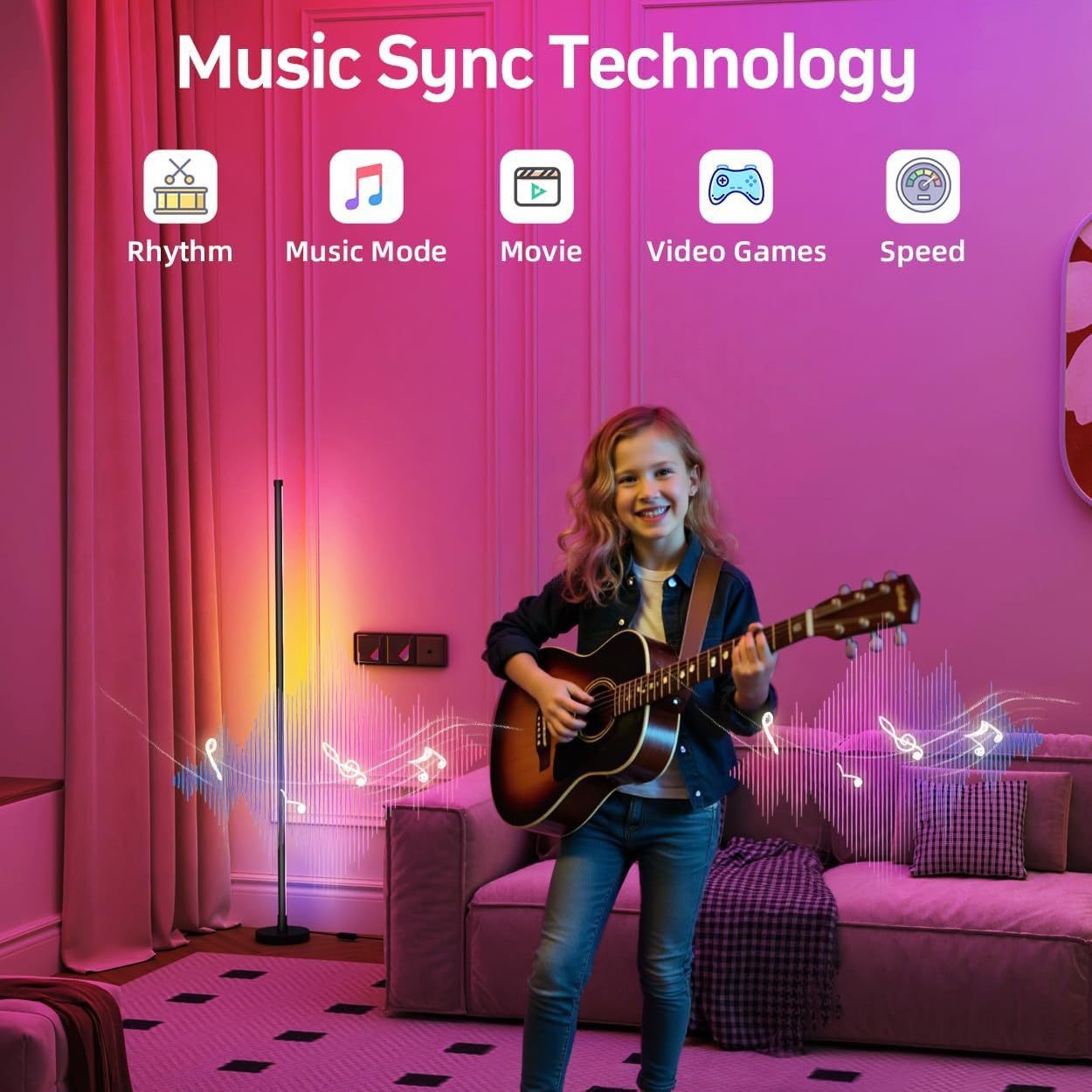 Smart Music Light avec le rythme et le contrôle de la voix pour les salles de jeux